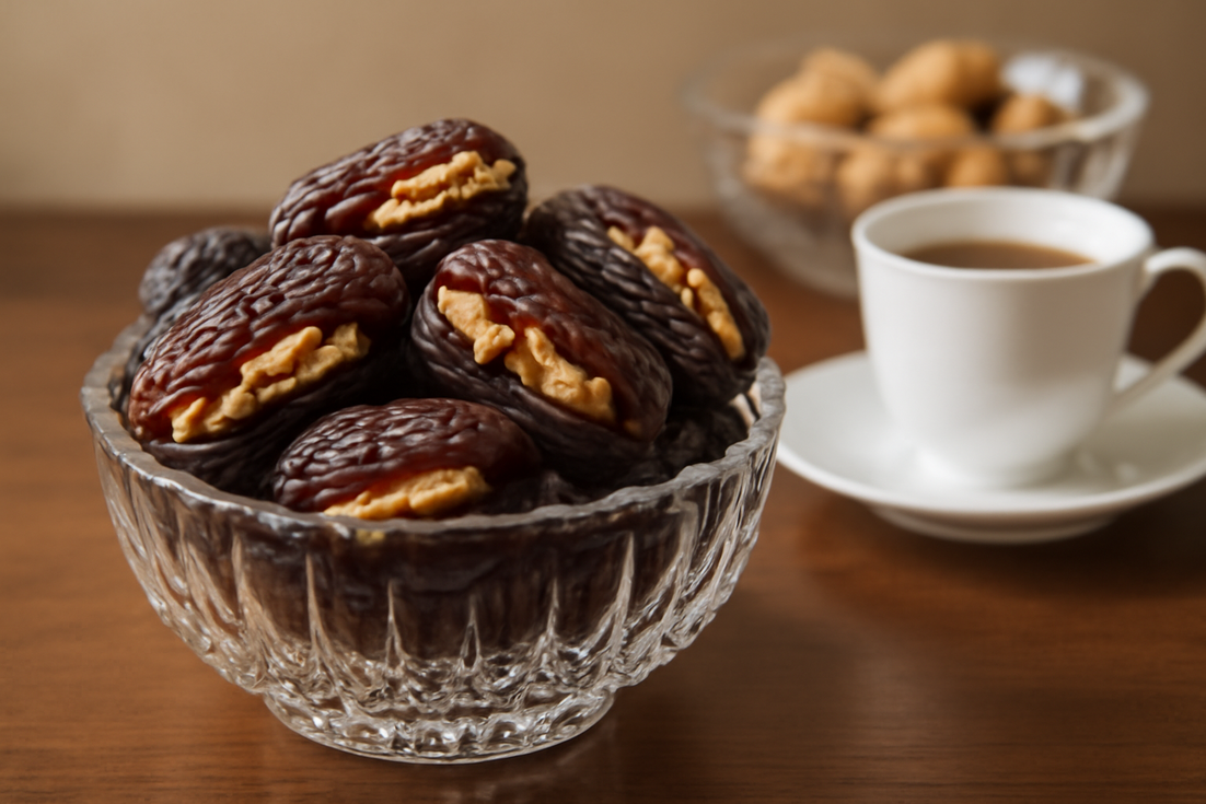 خرما پیارم با مغز گردو ترکیب اصیل پذیرایی و میانوعده