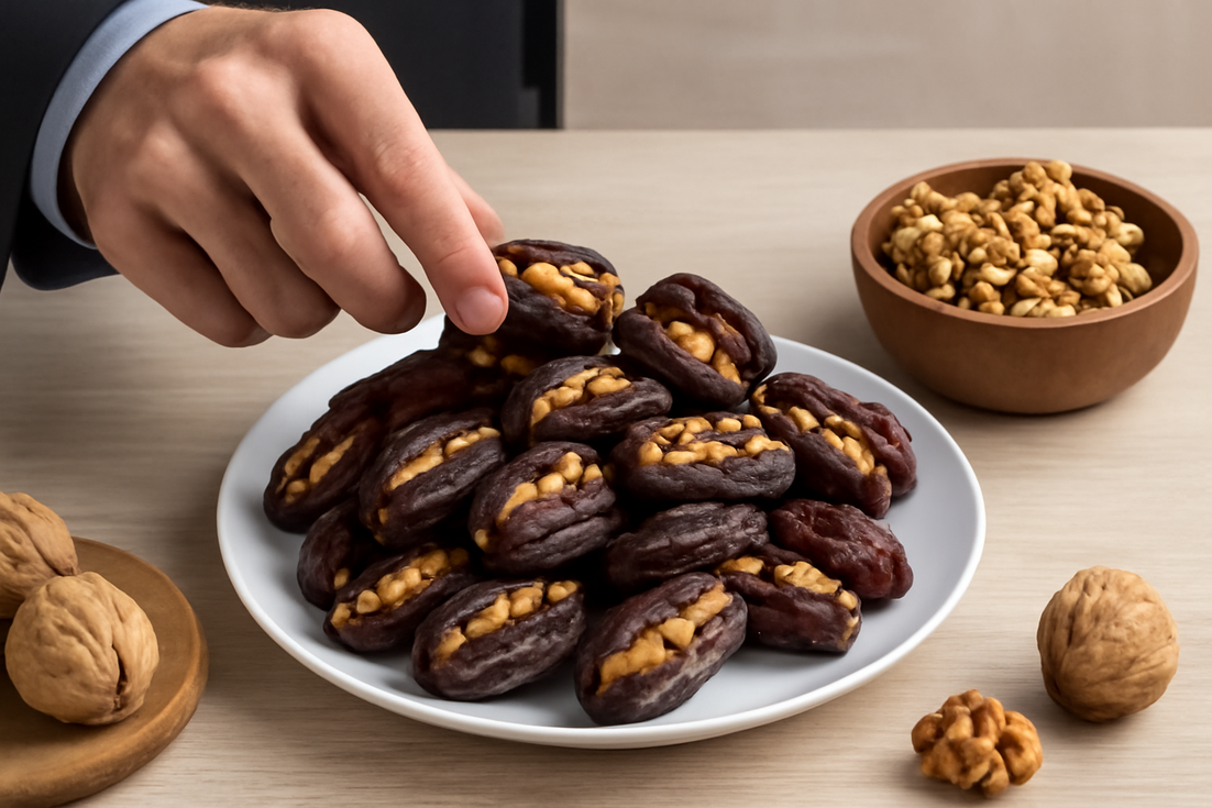 خرما پیارم با مغز گردو ترکیب اصیل پذیرایی و میانوعده